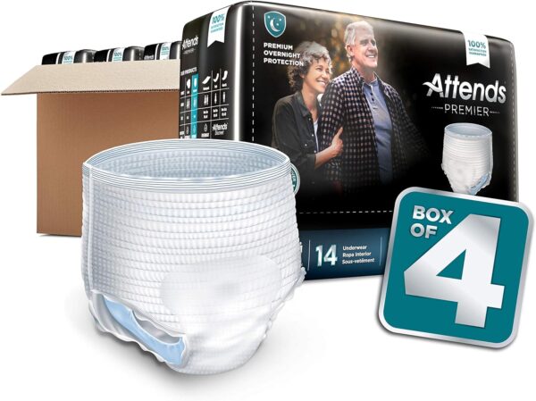 ALI-UW40 - Attends Premier Underwear, X-Large, 14 Count (x4) BOX OF FOUR