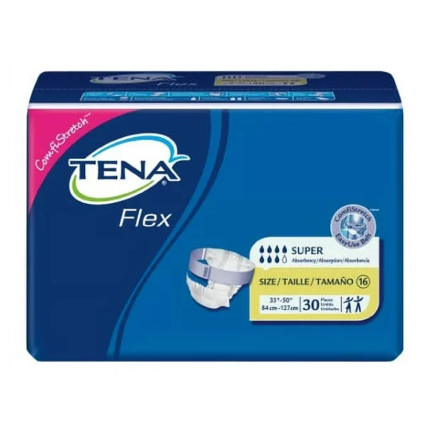 TENA Flex Super Adult Belted Undergarment TENA Flex Super Tab Closure Size 16 Disposable Heavy Absorbency,  Pack of 30 #67806